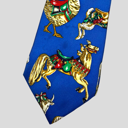 Moschino Jeans 1995 Circus Silk Tie - OS