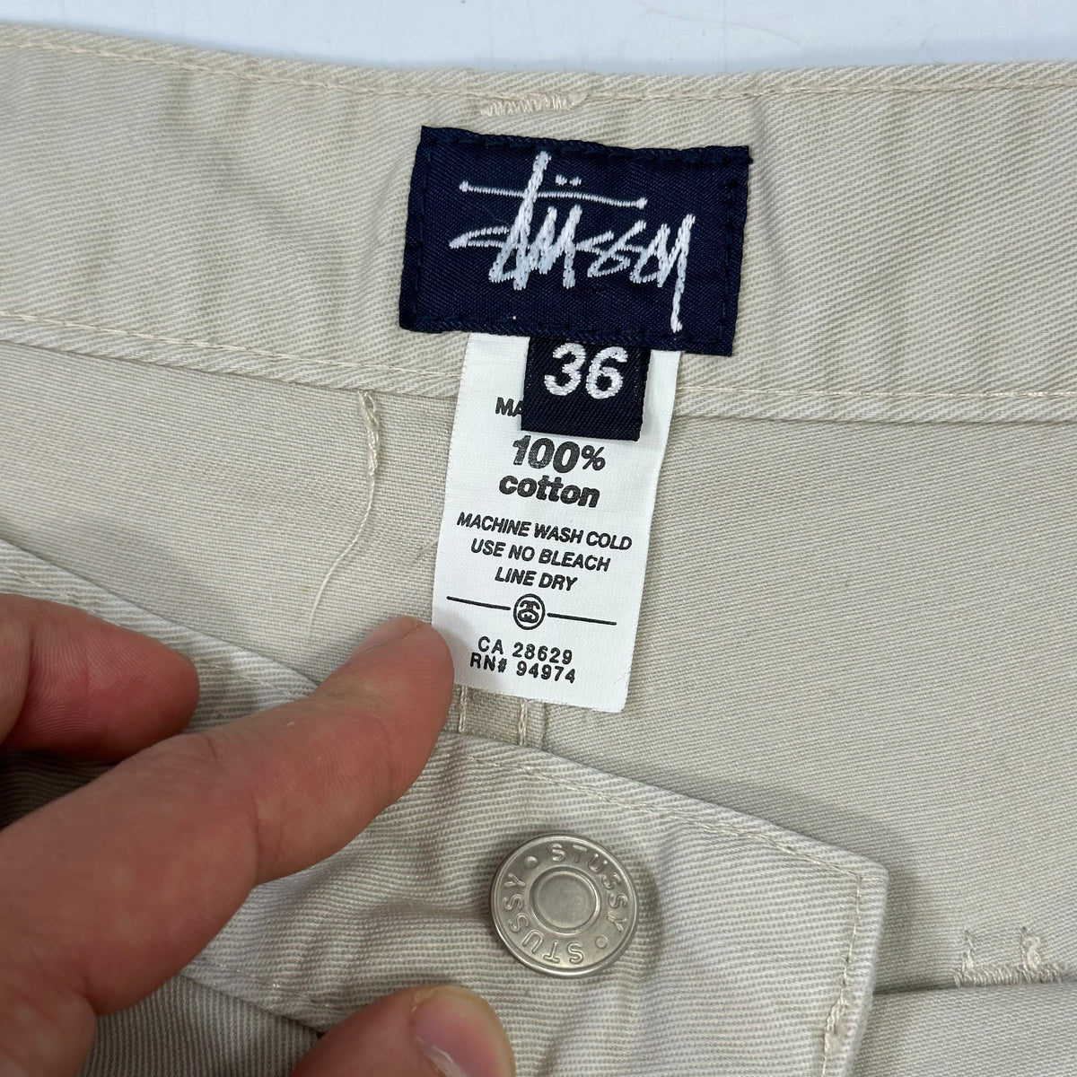 Stussy 1998 Baggy Carpenter Skate Trousers - 36 | W36, Cream