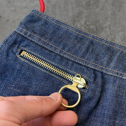 PRADA SPORT DENIM & NYLON MINI SKIRT - M