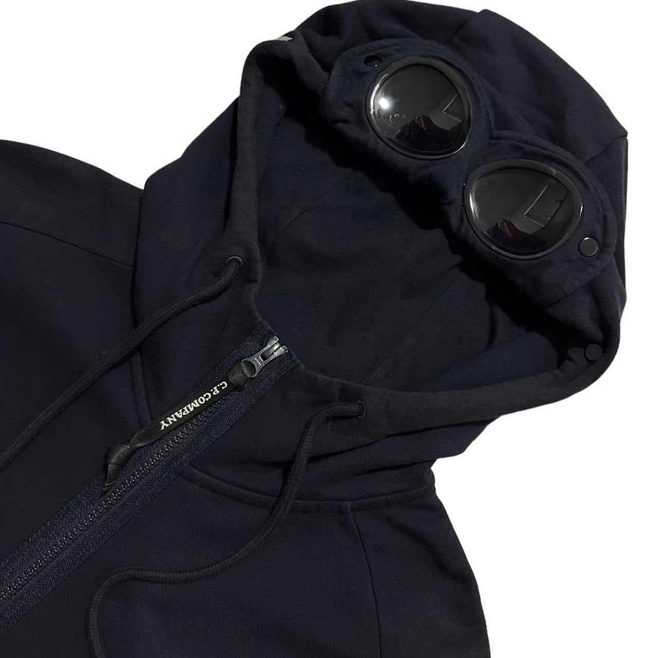 CP Company Dark Navy Zip Up Goggle Hoodie