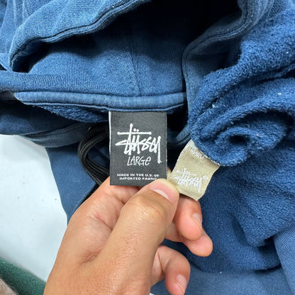 Stussy 00’s Stock Logo Hoodie - L | Large, Blue