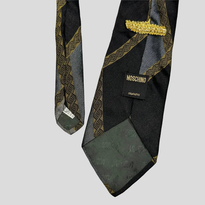 Moschino 90’s Greek Lines Print Tie