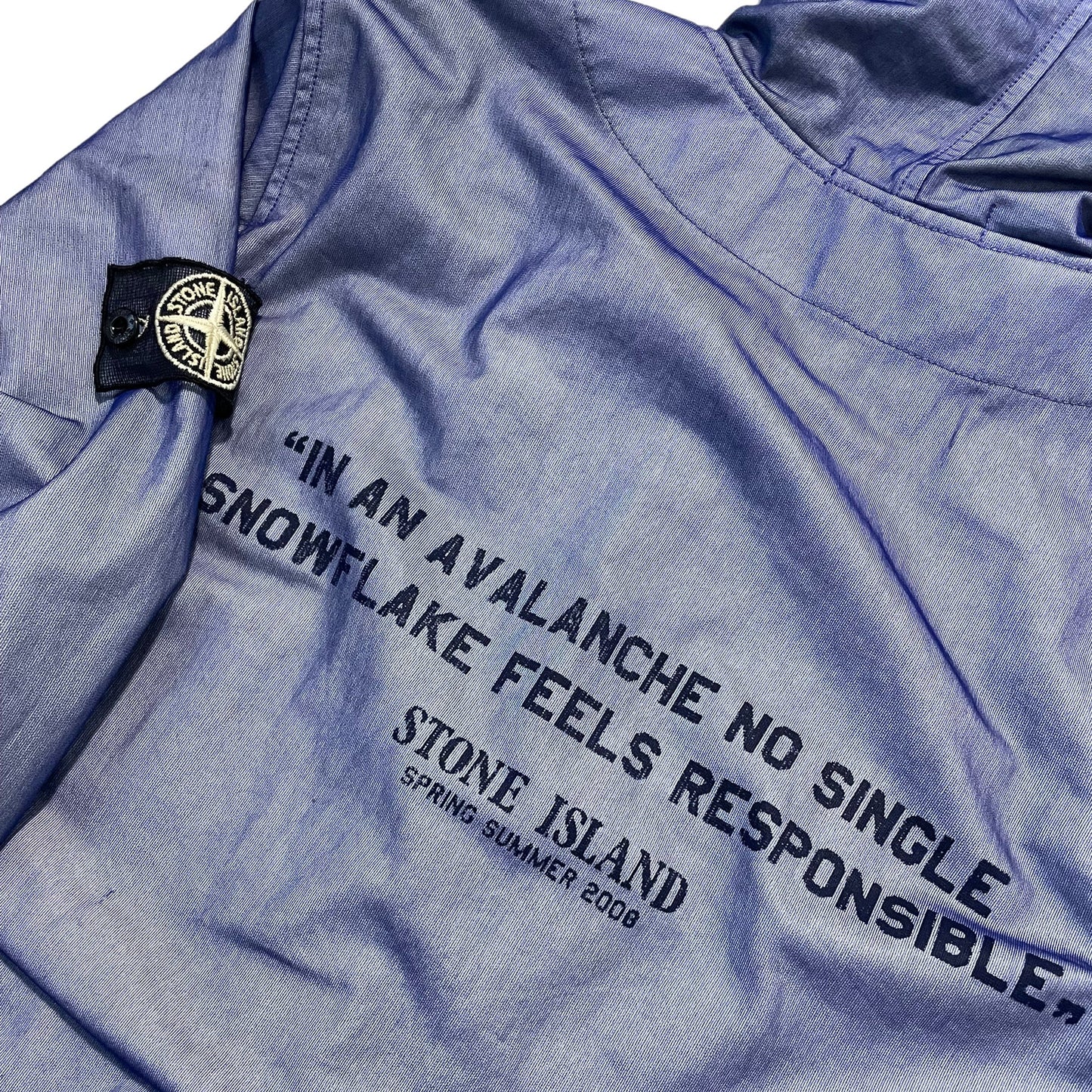 Stone Island Snowflake “In an avalanche no single snowflake feels responsible” Tyvek Jacket with Mesh Special Process Badge