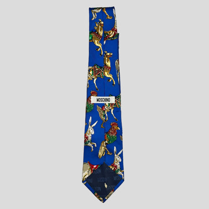 Moschino Jeans 1995 Circus Silk Tie - OS