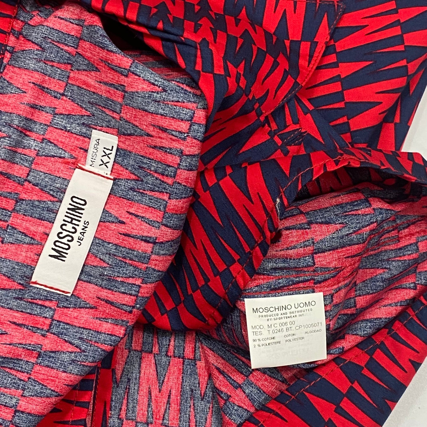 Moschino Jeans M Print Double Pocket Shirt DSWT - M-L | L (M), Navy