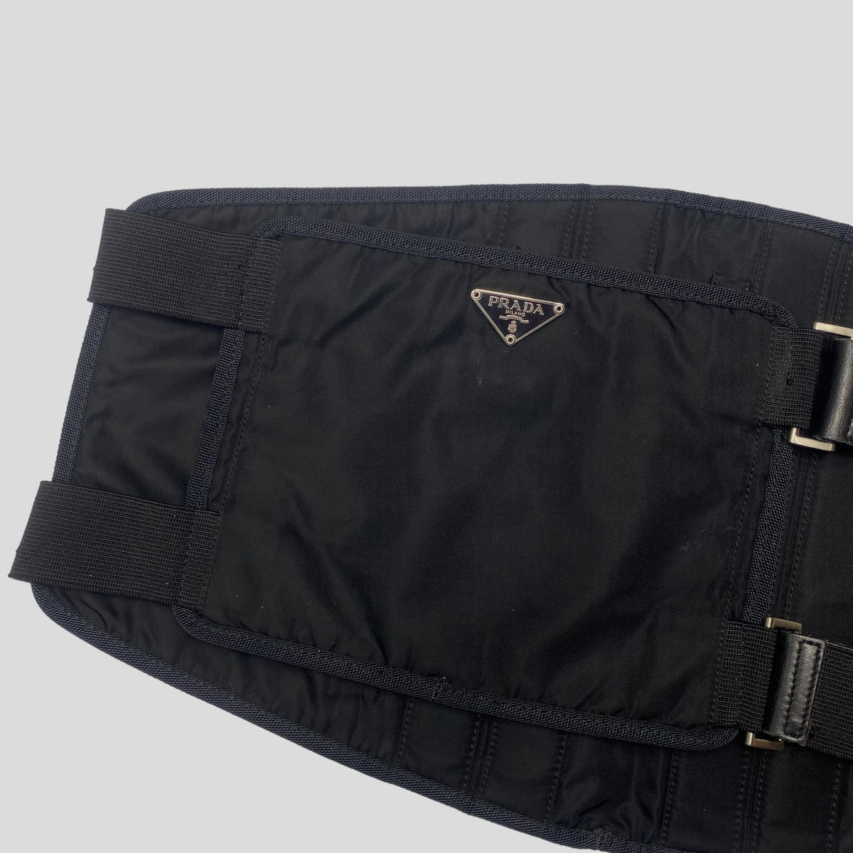 Prada 1999 Nylon Tactical Belt Bag - XL | O/S, Black