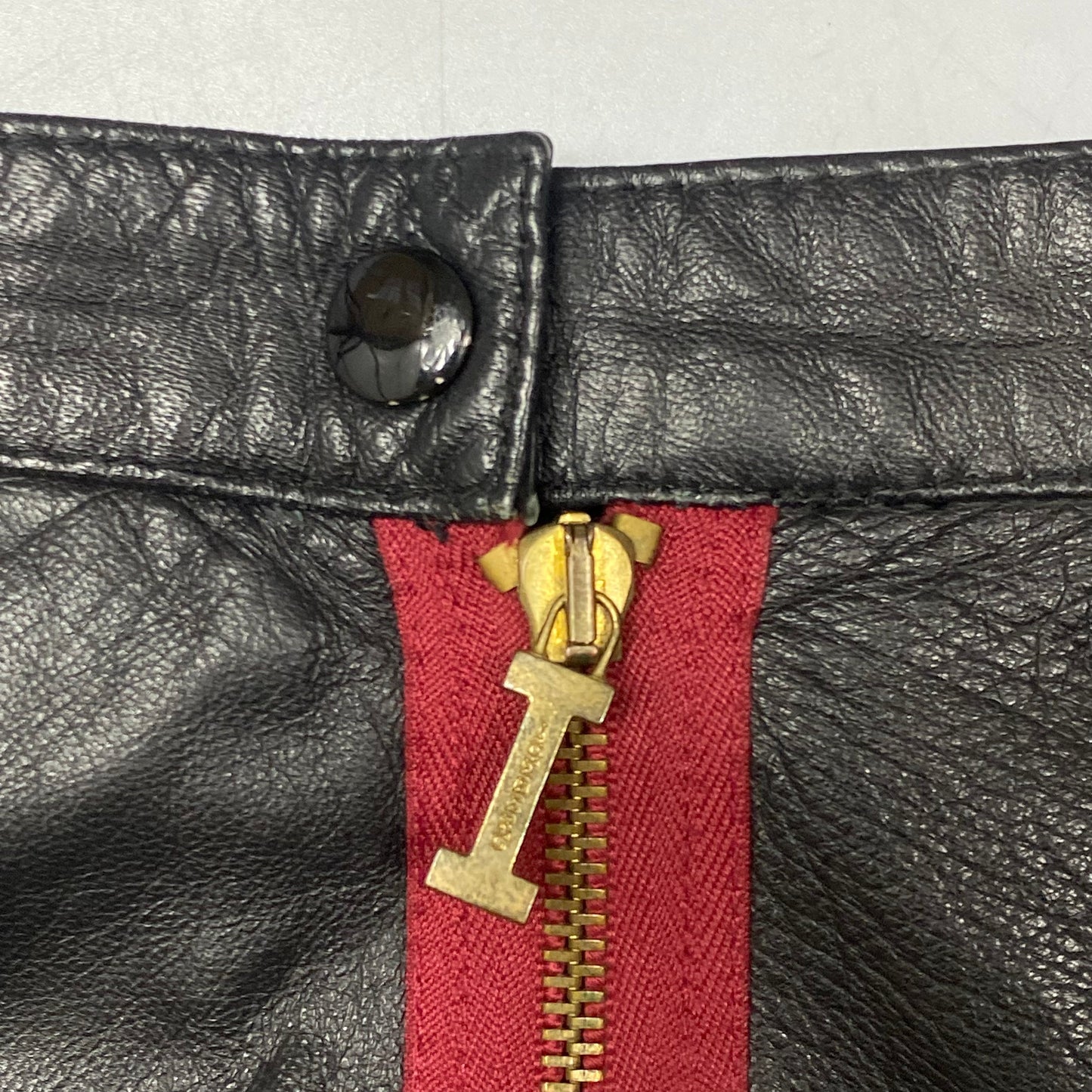 Iceberg 90’s Leather Zipper Mini-Skirt - 6 (w26) | Default Title, Gold