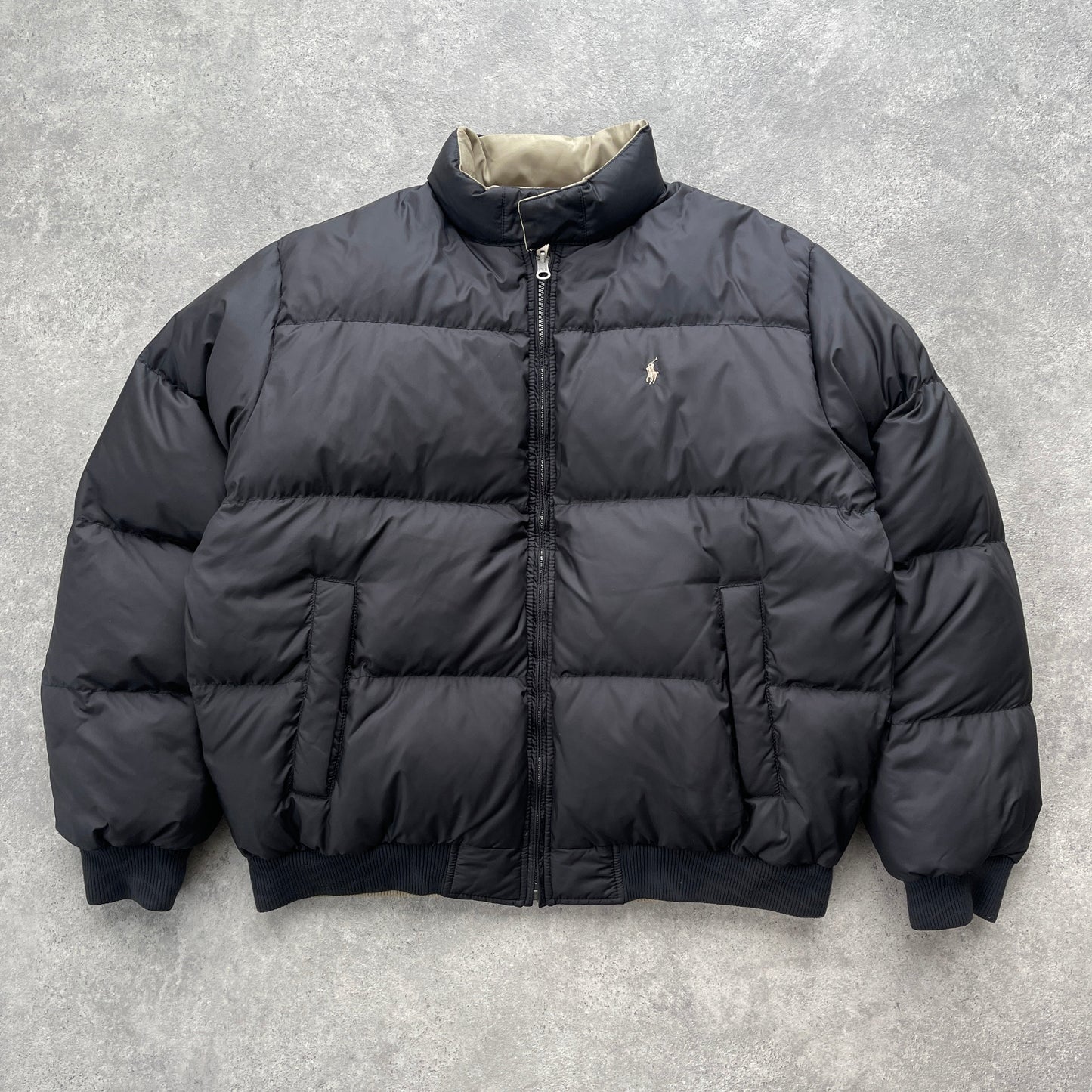 Ralph Lauren RARE 1990s reversible down fill heavyweight puffer jacket (L)