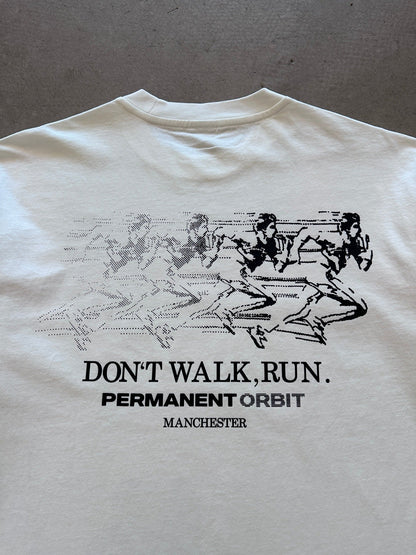 Permanent Orbit Don't Walk, Run T-Shirt - White | Medium, White