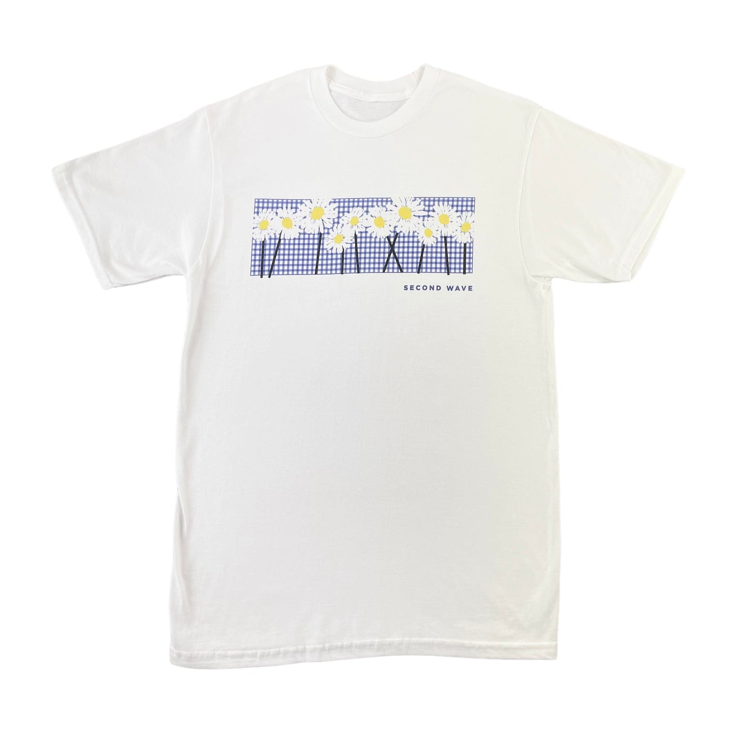 Second Wave flower grid t shirt