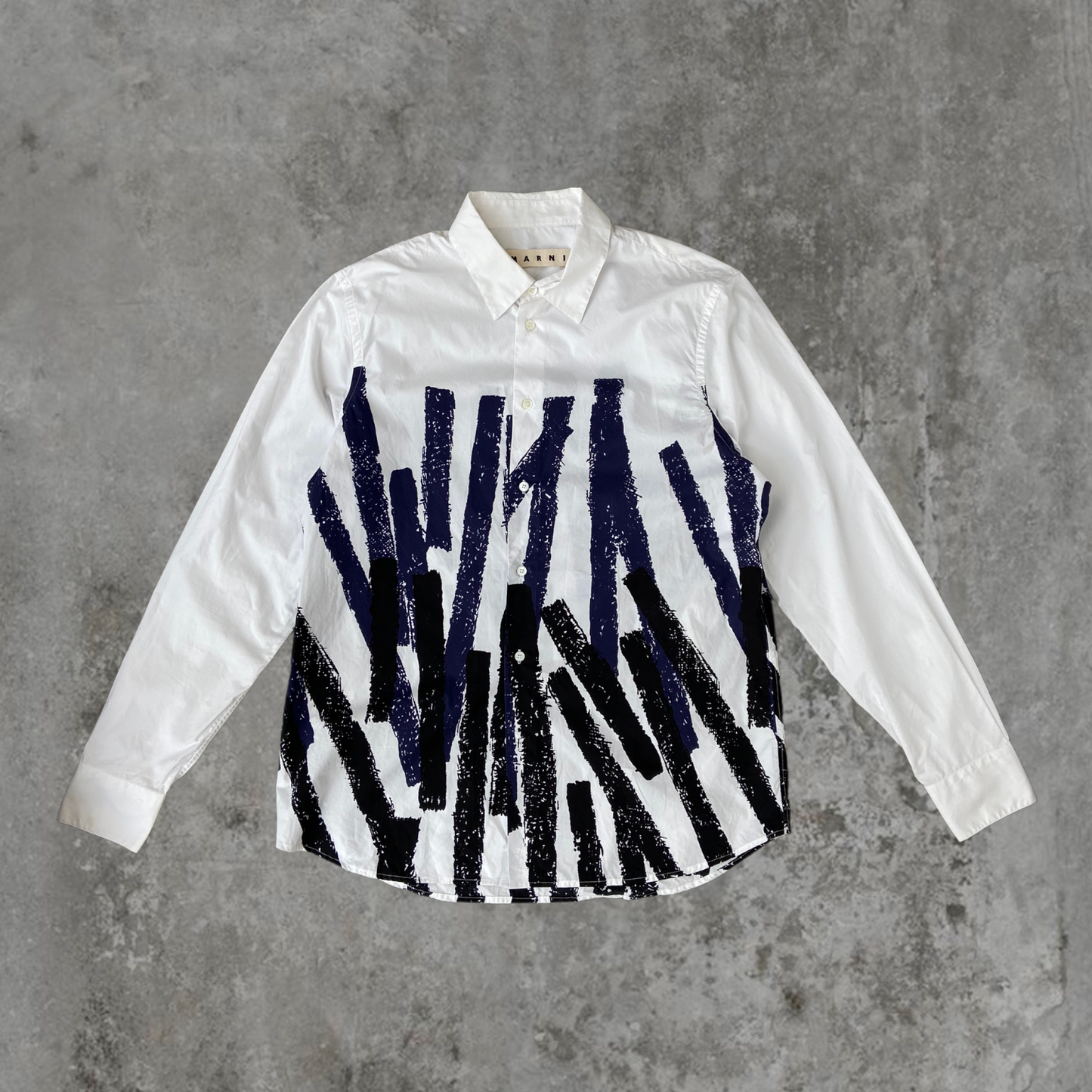 MARNI ABSTRACT PRINT WHITE SHIRT - L/XL