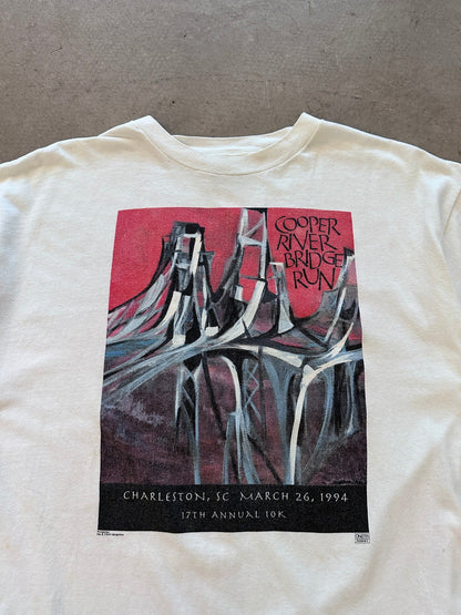 1994 Cooper River Bridge 10K Run T-Shirt - XL | X-Large, Red