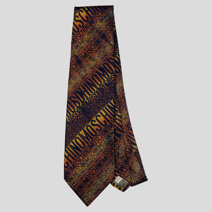 Moschino 90’s Monogram Silk Tie | O/S, Blue