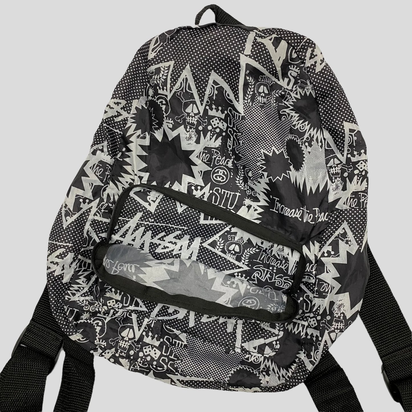 Stussy 00’s Comic Print Nylon Backpack