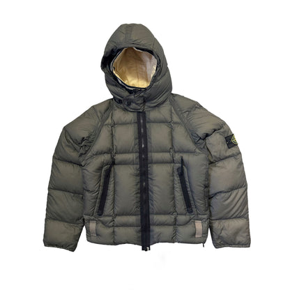 Stone Island Opaque Nylon Tela Goose Down Jacket from A/W 2006 with Dutch Rope Hood Inner