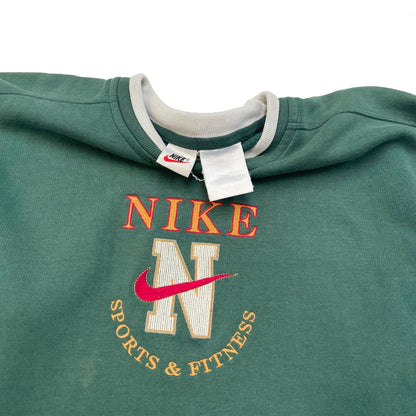 Nike RARE 90s cropped embroidered sweatshirt (M)