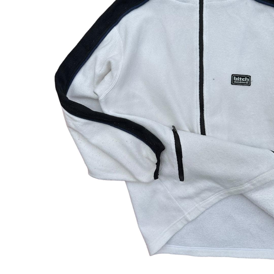 Bitch Skateboard White Fleece Hooded Jacket - Known Source