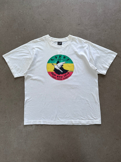 1990's Ethiopia Peace Justice Freedom T-Shirt - XL | X-Large, Red