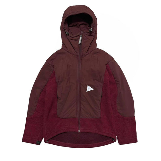 And Wander Full Zip Burgundy Fleece