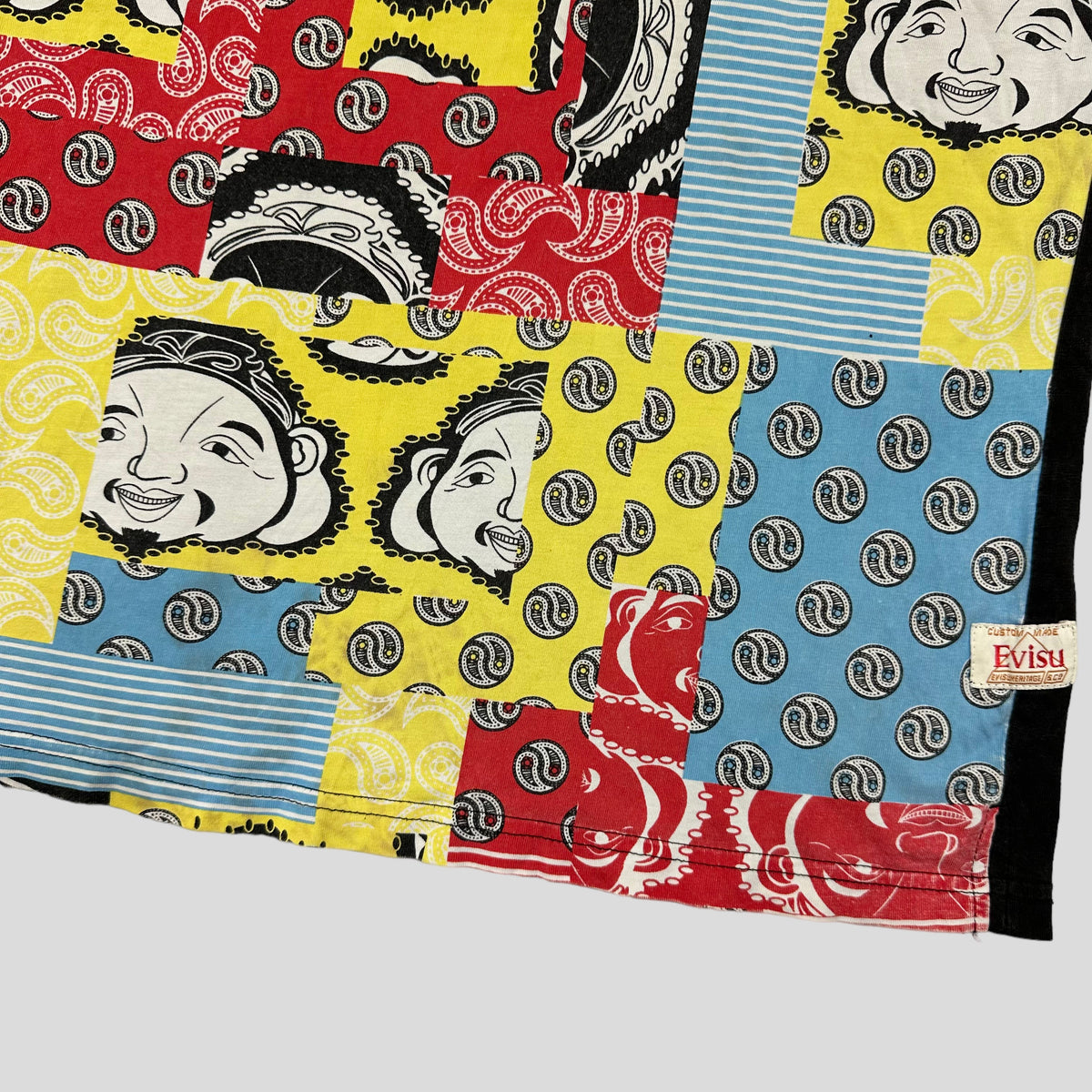 Evisu 00’s Bandana Patchwork Pocket T-shirt - M | XL, Black