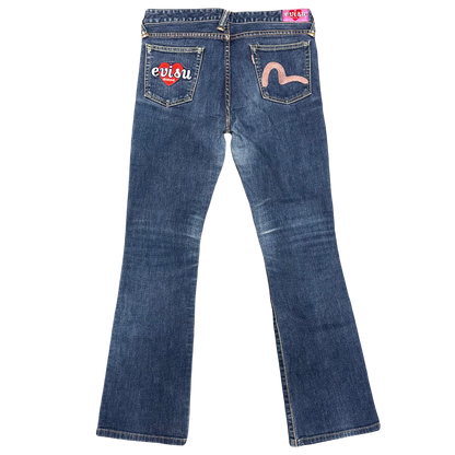 Evisu Selvedge Jeans With Loveheart Embroidery ( W28 )