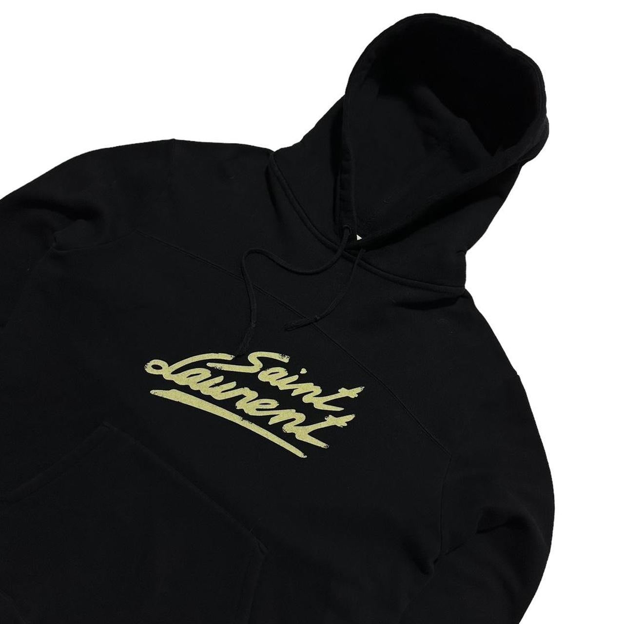 Saint Laurent Paris Script Logo Pullover Black Hoodie