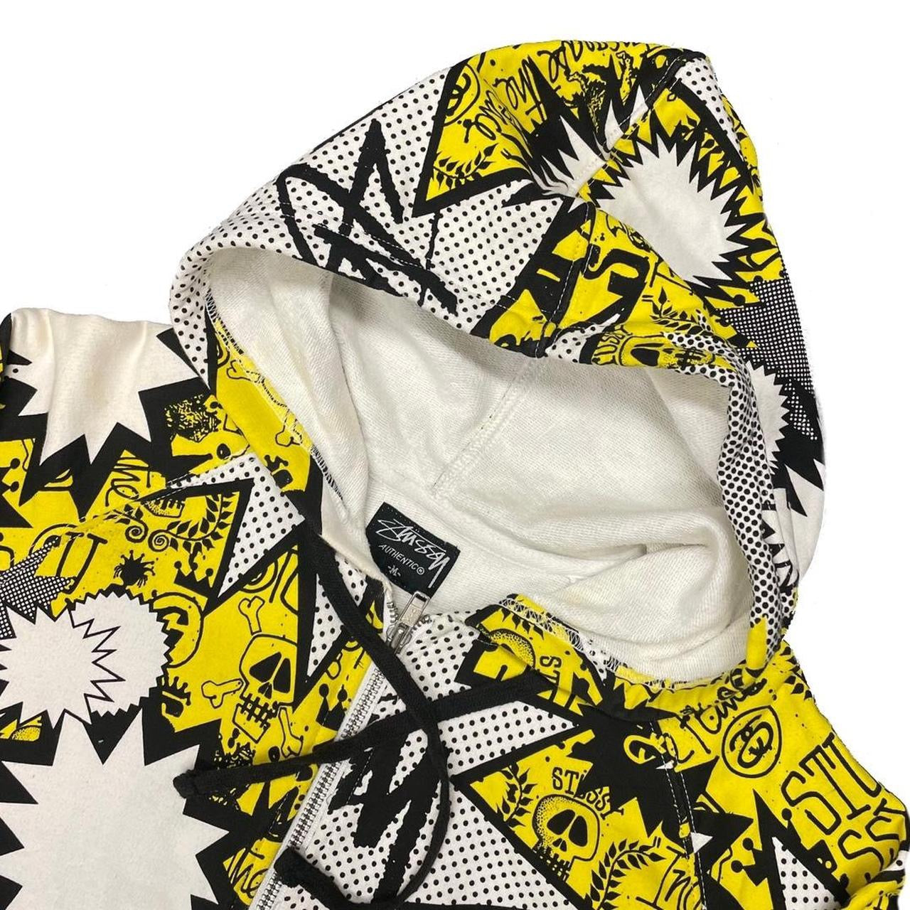 Stüssy Cartoon Monogram Hoodie In Yellow ( M )