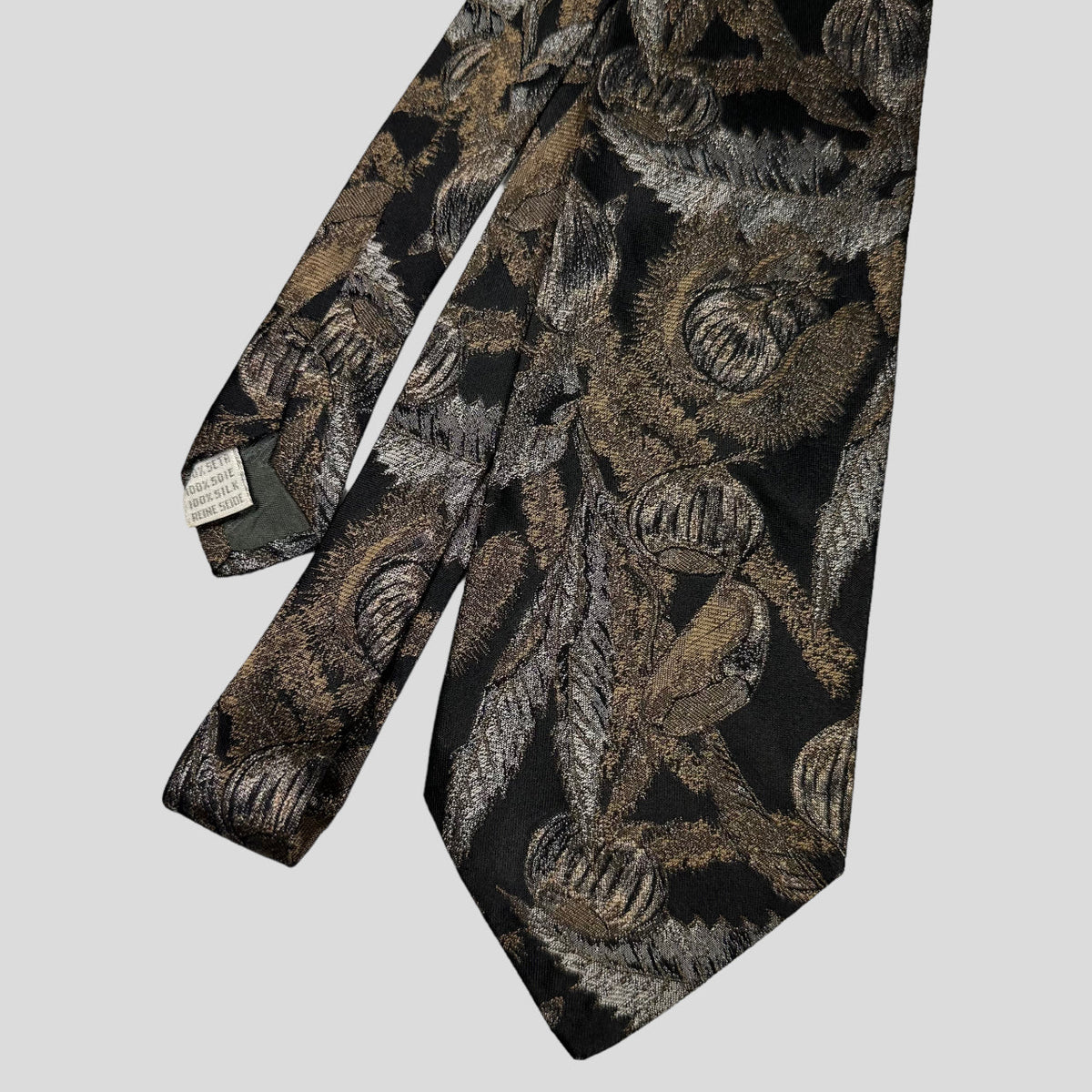 Moschino 90’s Metallic Fruits Print Tie | O/S, Tan