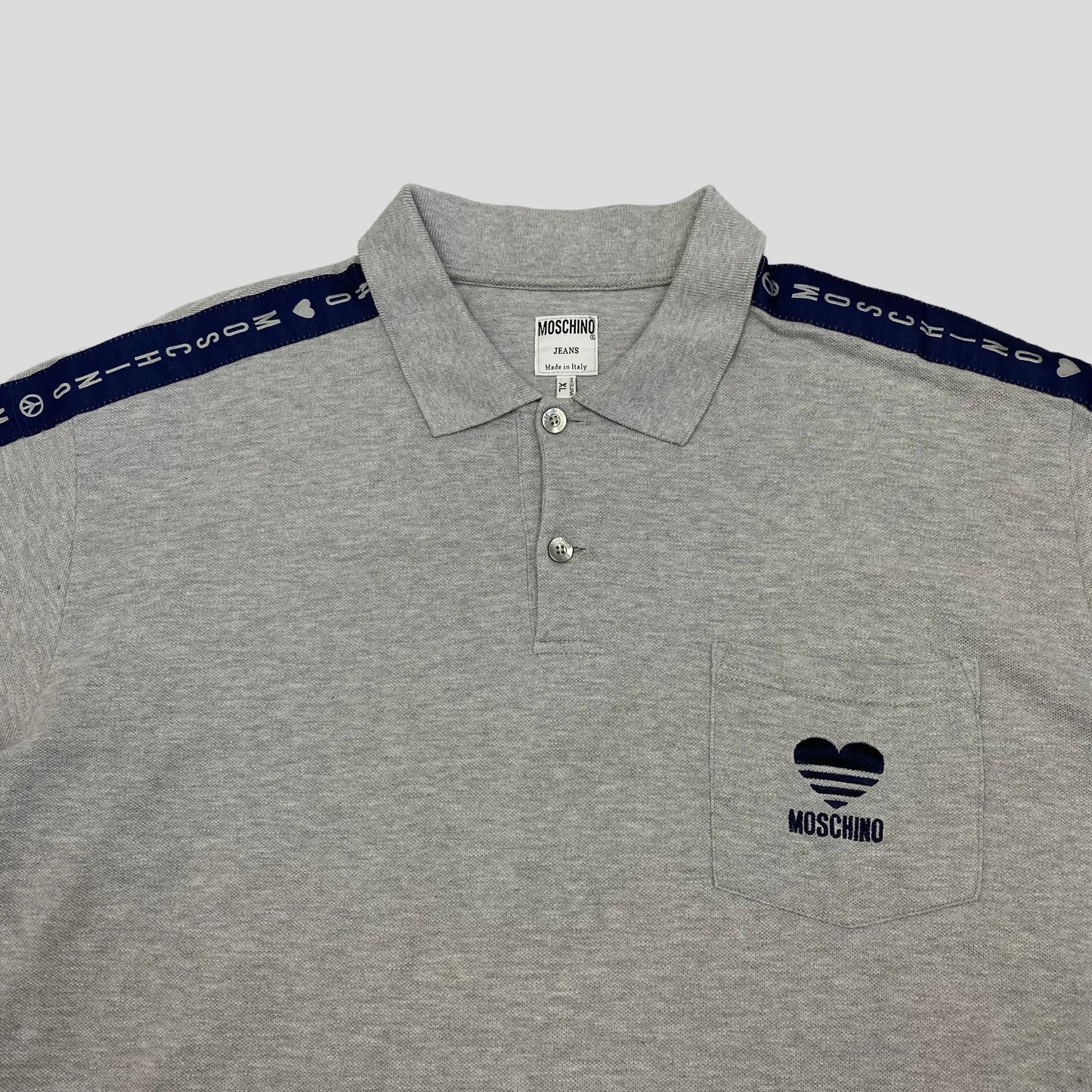 Moschino Jeans 90’s Taped Monogram Polo - XL