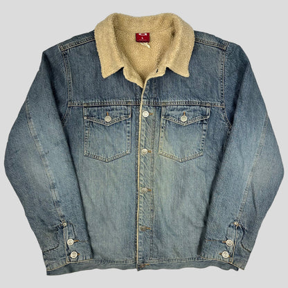 Oakley 00’s Sherpa Lined Denim Jacket - XL | Blue