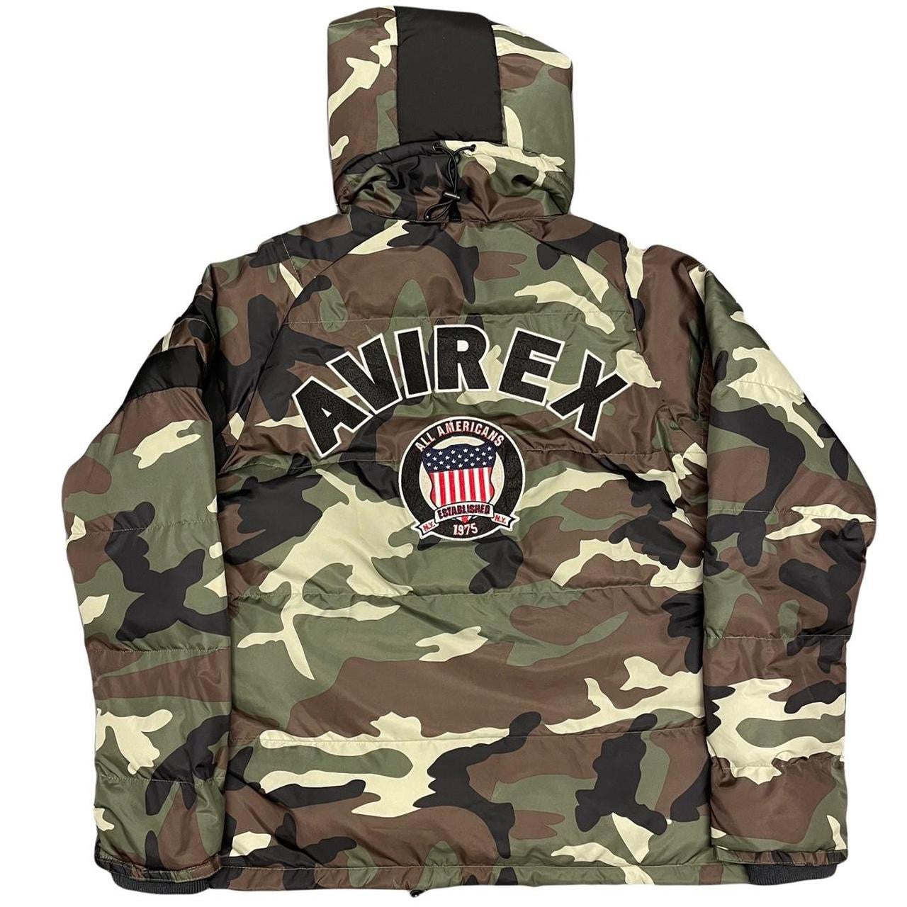 Avirex Spell Out Puffer Jacket In Camo ( L )