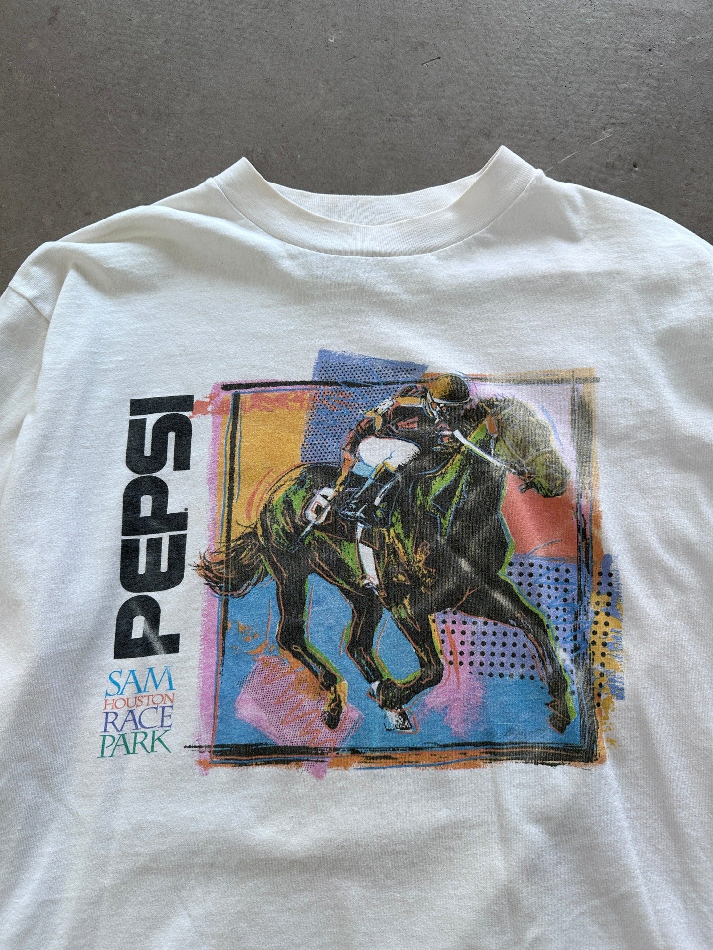 1990's Pepsi Houston Race Park T-Shirt - L | Large, Red