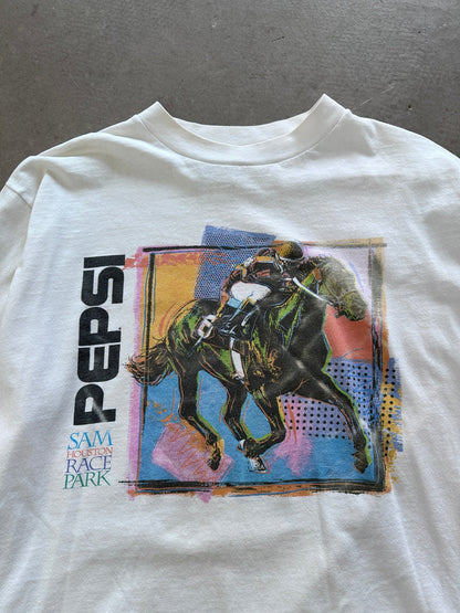 1990's Pepsi Houston Race Park T-Shirt - L | Large, Red
