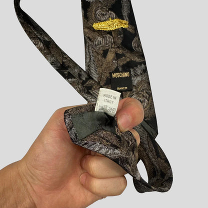Moschino 90’s Metallic Fruits Print Tie