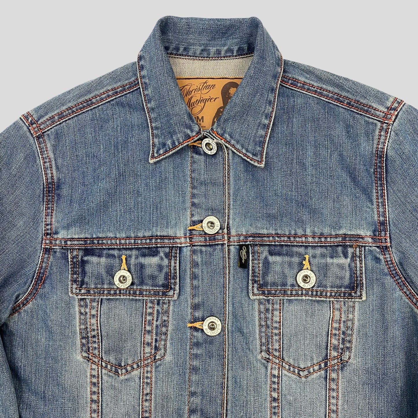 Christian Audigier Painted Eagle Denim Jacket - S