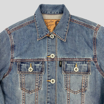 Christian Audigier Painted Eagle Denim Jacket - S