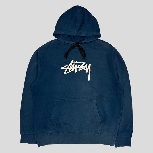 Stussy 00’s Stock Logo Hoodie - L | Large, Blue