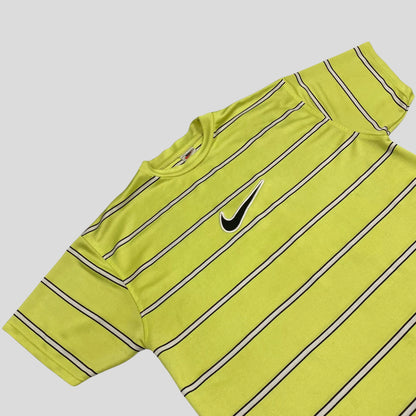 Nike 90’s Striped Swoosh Neon Tee  - L