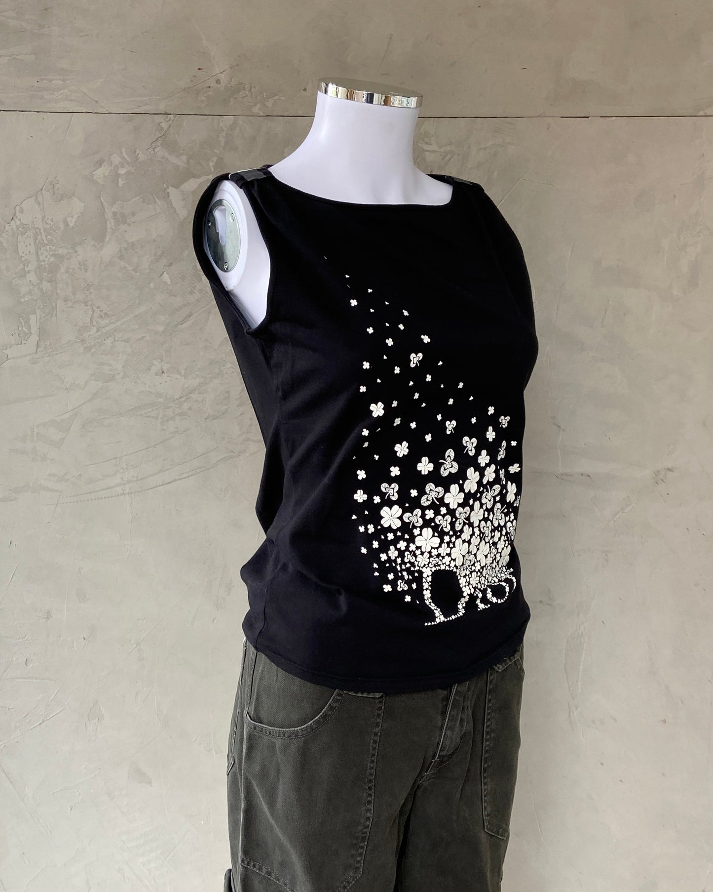 DIOR 2000'S LOGO CLOVER VEST TOP - M