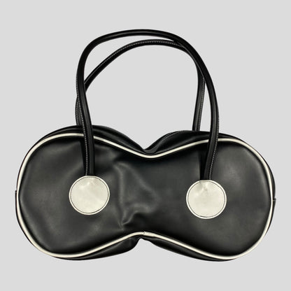 W+LT 2003 Faux Leather Puk Puk Eyes Handbag | O/S, Black