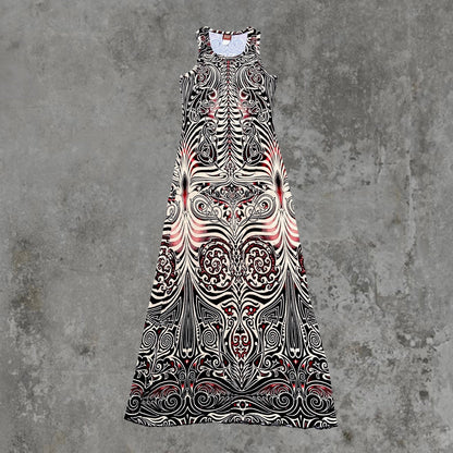 JEAN PAUL GAULTIER SS1996 TRIBAL PRINT MAXI DRESS - M