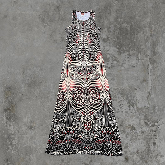 JEAN PAUL GAULTIER SS1996 TRIBAL PRINT MAXI DRESS - M