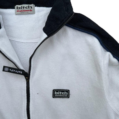 Bitch Skateboard White Fleece Hooded Jacket - Known Source