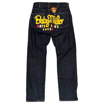 Bape Baby Milo Embroidered Jeans ( M / W30 )