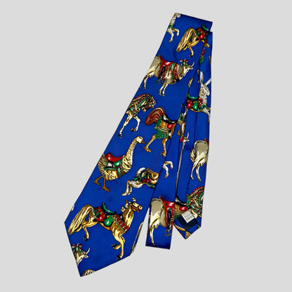 Moschino Jeans 1995 Circus Silk Tie - OS | O/S, Blue