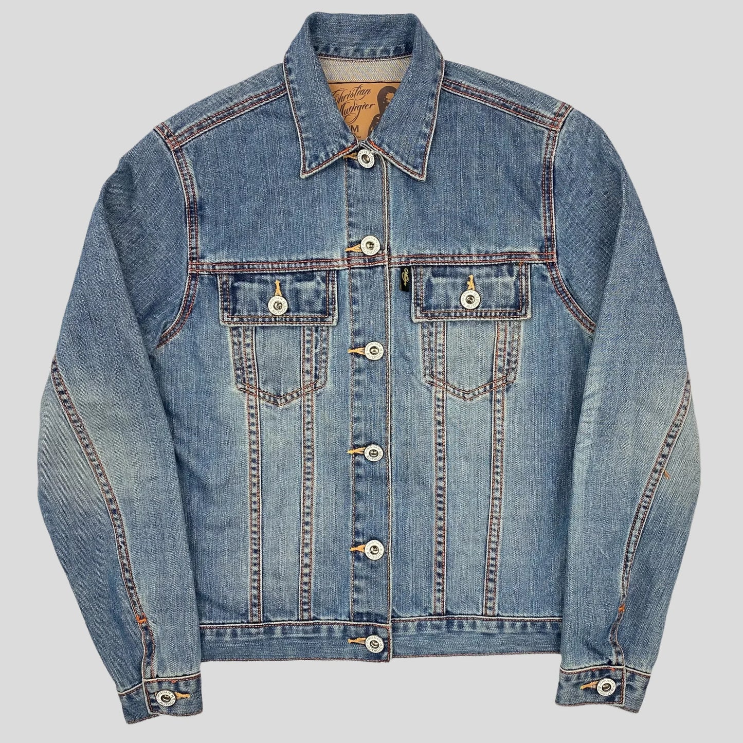 Christian Audigier Painted Eagle Denim Jacket - S