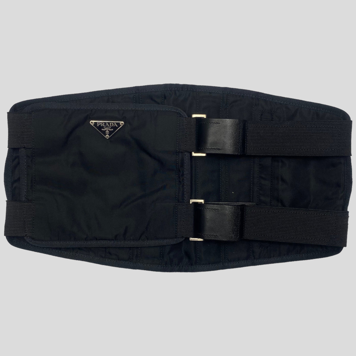 Prada 1999 Nylon Tactical Belt Bag - XS/S | XS, Black