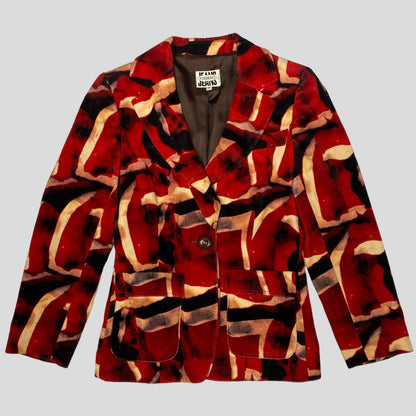 Iceberg Jeans 90’s Velvet Blazer & Skirt Set - 6/8 | 6, Red