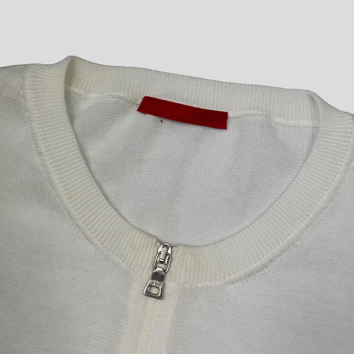 Prada Sport 2008 Zip-up Knit Vest Top - 10-12 | O/S, Cream