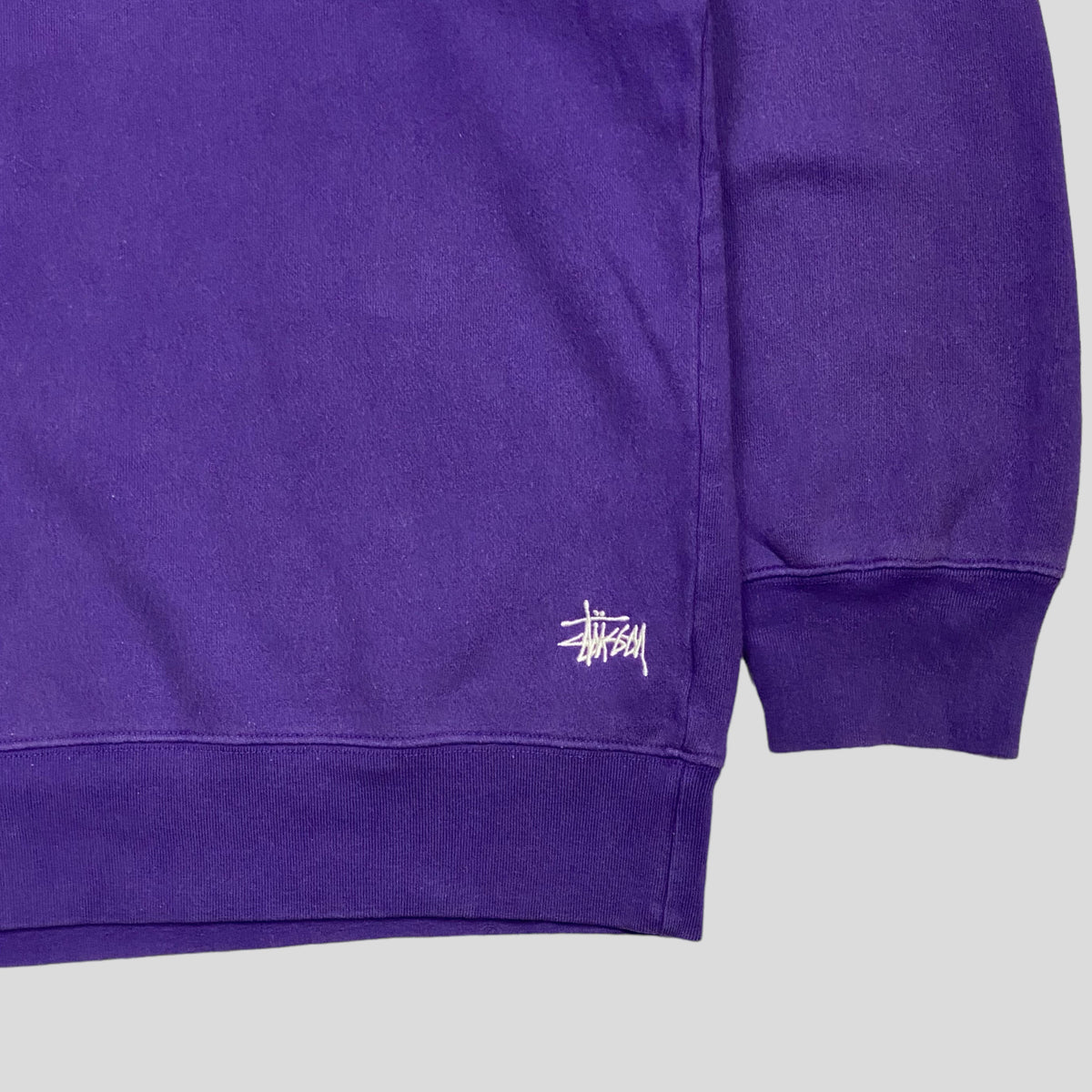 Stussy 90’s Boxy Stock Logo Crewneck - XL | Large, Purple